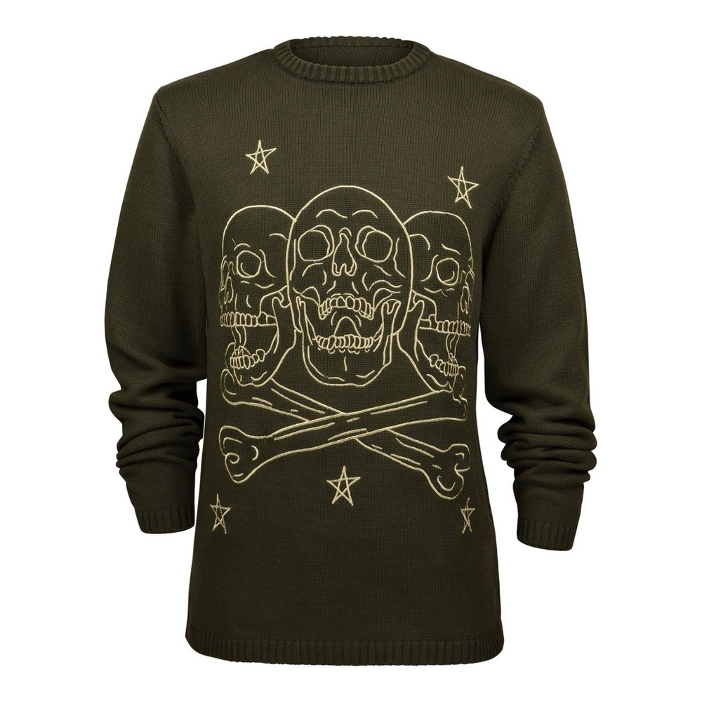 Sz Various SWEATSHIRTS
Reason Men's Crossbones Sweater - Olive